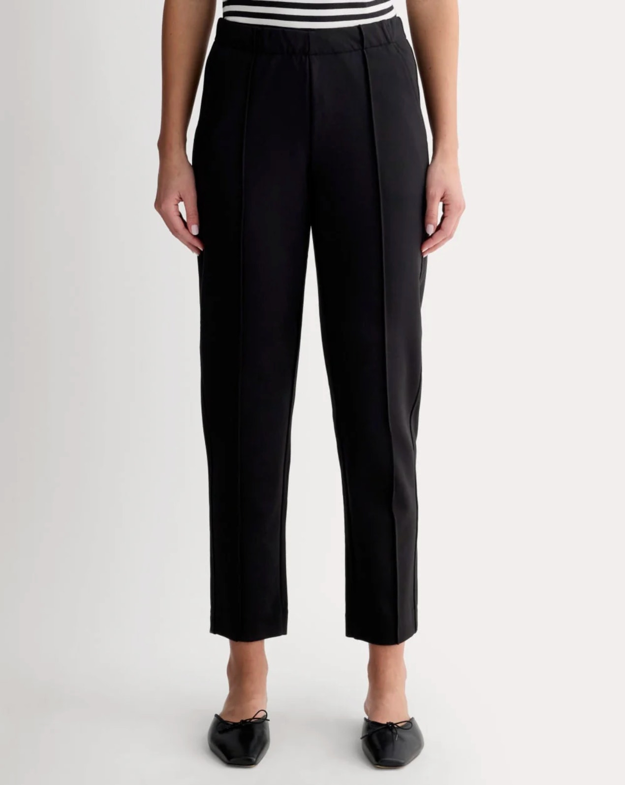 Everlane Womens The Dream Pants Xs Black Knit Pull On Taper Slim Fit Ankle Nwt